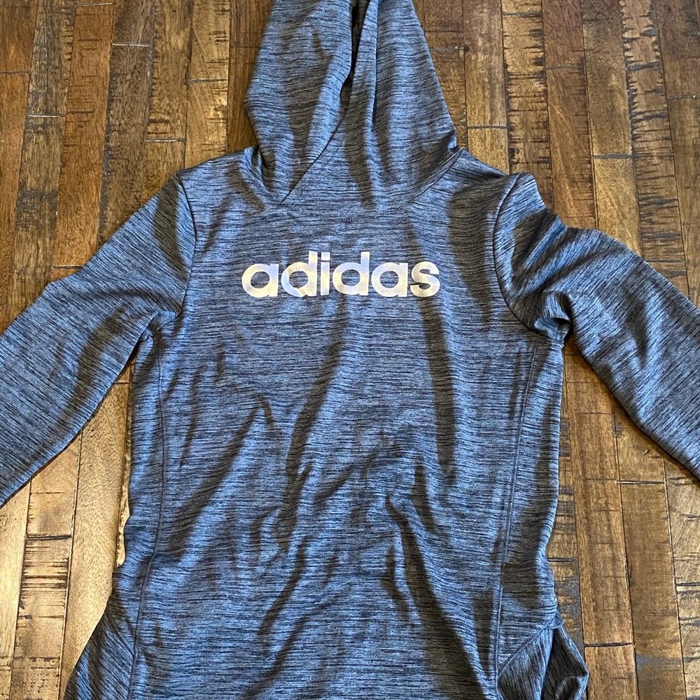 Adidas Gray Polyester Hoodie